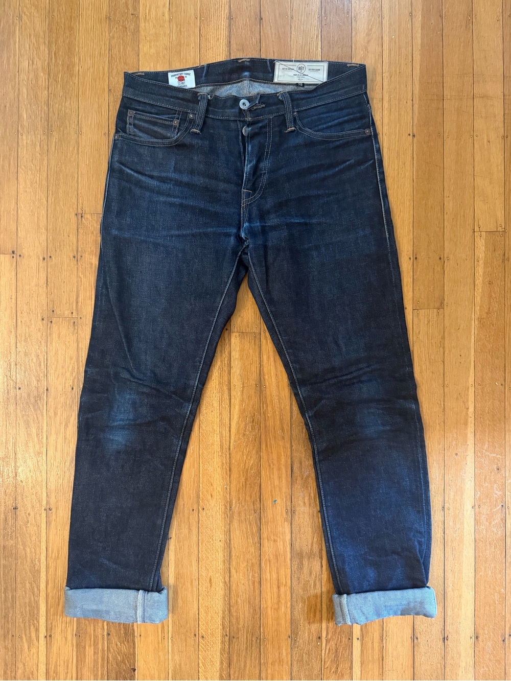 Men's Dark Indigo Raw Denim Jeans